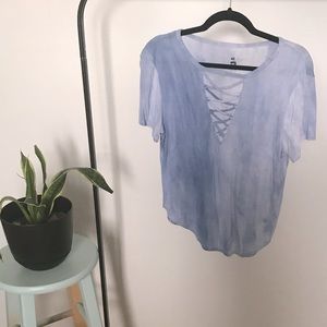 Short sleeve tye die blouse